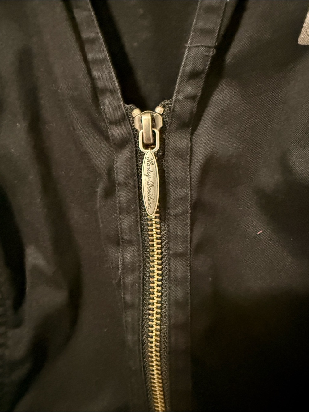 Harley-Davidson Black Shirt zip up shirt with rhinestone details. - Picture 3 of 4